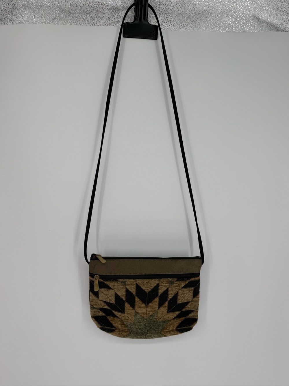Danny K Beverly Hills Women’s Tribal Pattern Crossbody Bag in Brown and Black